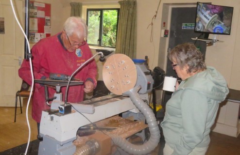 Chris with his home crafted button jaws